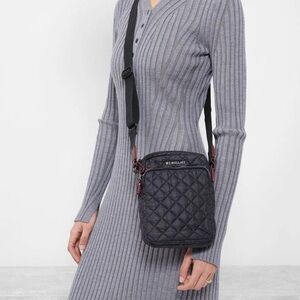 MZ Wallace Black Quilted Metro Crossbody Bag
